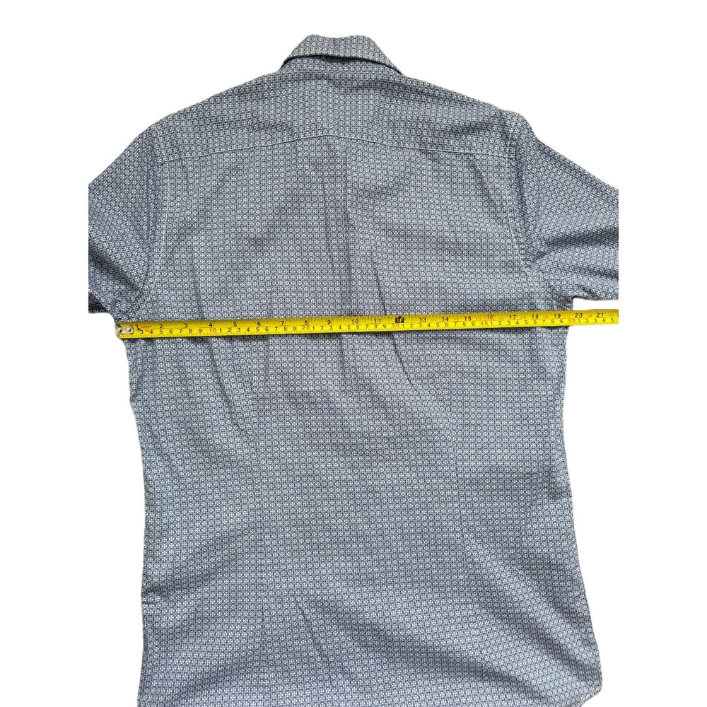 Pierre Cardin Mens Slim Fit Long Sleeve Dress Shirt Size 40 (M) Blue Pattern - Picture 13 of 16